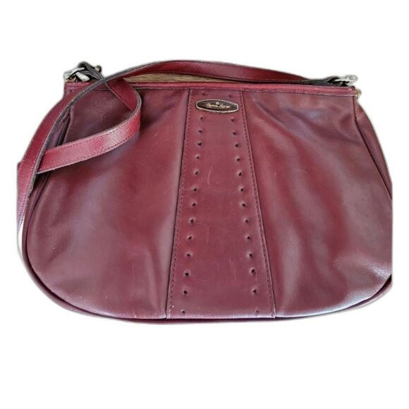 Etienne Aigner Vintage Burgundy Leather Shoulder Bag Purse Minimalist Classic - Picture 10 of 10